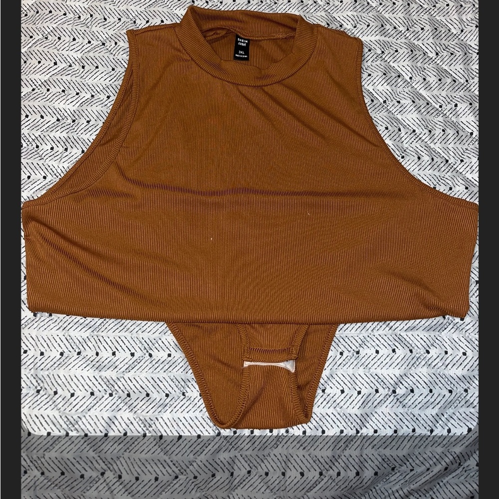 Brown Sleeveless Bodysuit
